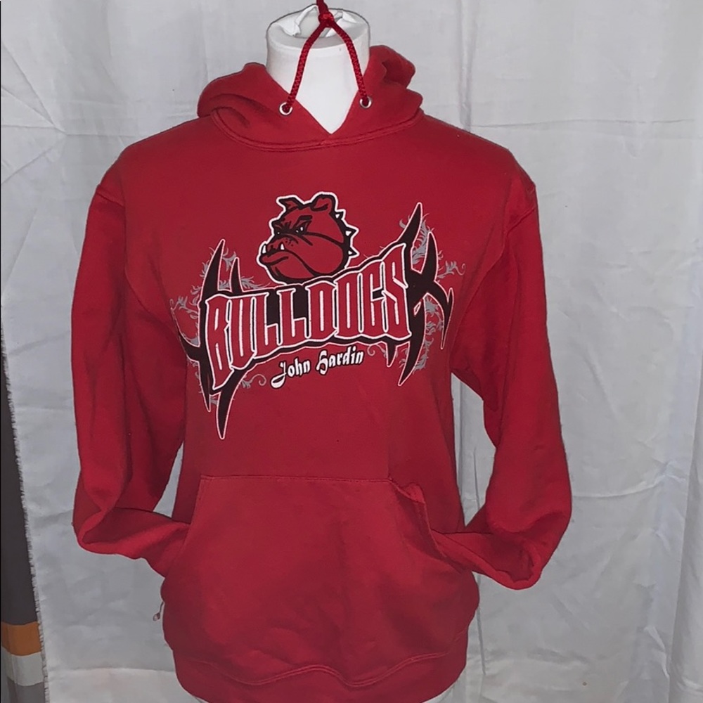Boys Red John Hardin Hoodie. Size small